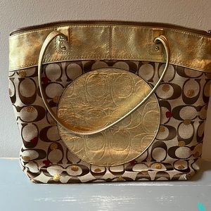 Coach gold shoulder bag